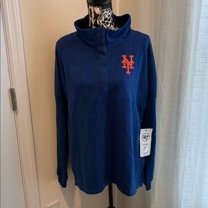47 Women's Blue and Orange Jersey Top